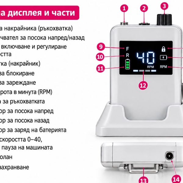 Elektricheska pila hibrid Uniquenails Professional 1